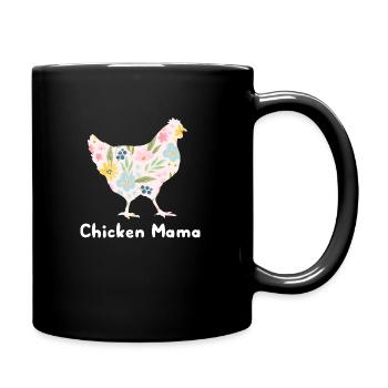 Poulet Mama Fleurs Fermier Fête des Mères - Mug uni - noir - Droite