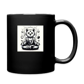 Gato Loco Katzenyoga Mantra Entspanung Catyoga - Tasse einfarbig - Schwarz - Rechts