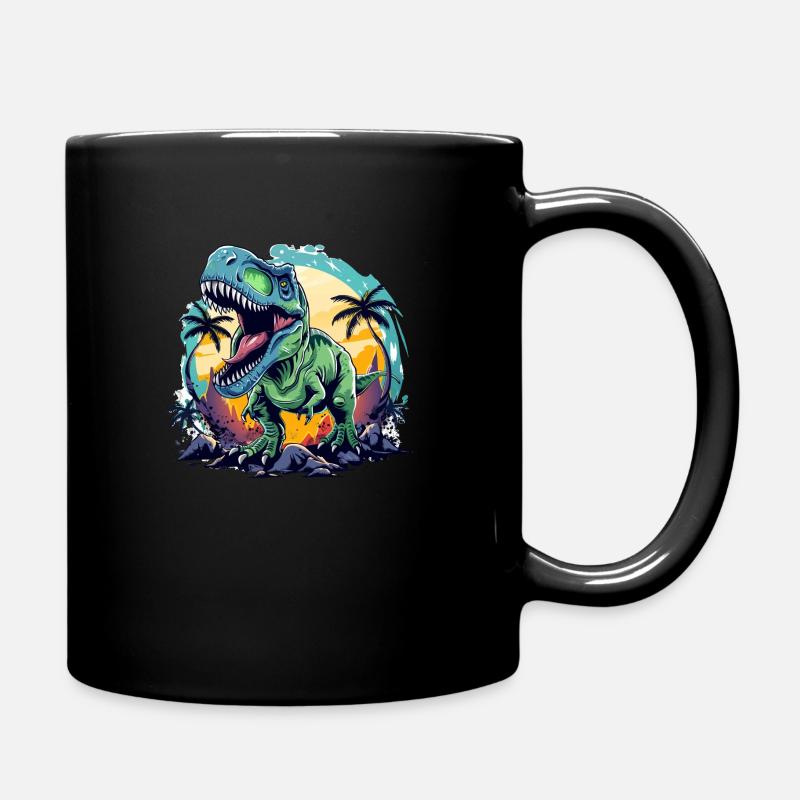 Dino-Abenteuer für Kinder - Tasse einfarbig - Schwarz