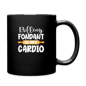 Rolling Fondant Is My Cardio Baker Confectioner - Full Colour Mug - black - Right
