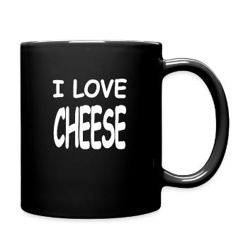 Käse - Tasse einfarbig - Schwarz - Rechts