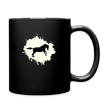 pferd klecks - Tasse einfarbig - Schwarz - Rechts
