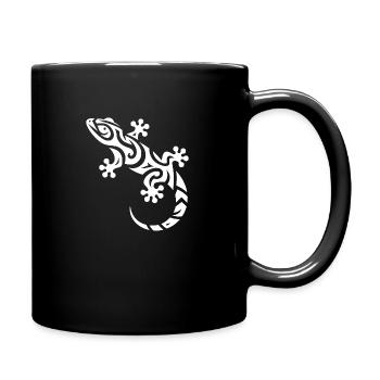 Mignon petit gecko dans le style de tatouage tribal - Mug uni - noir - Droite