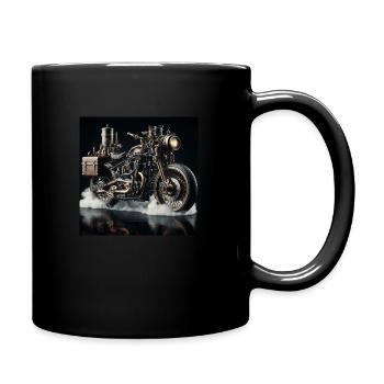 Steampunk motorcycle - Full Colour Mug - black - Right