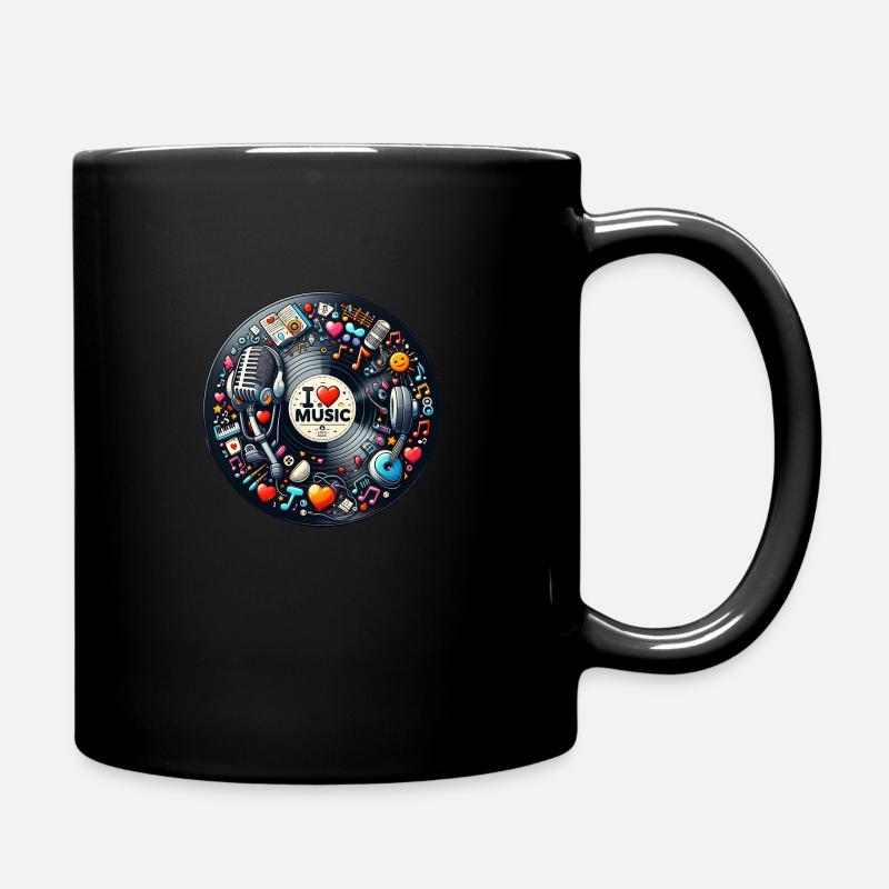 Schallplatte - Tasse einfarbig - Schwarz
