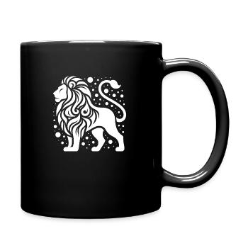 Elegant lion with wild mane - Full Colour Mug - black - Right