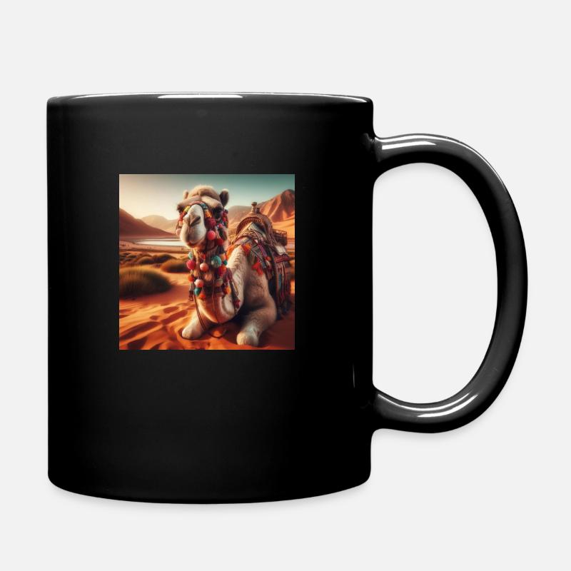 camel in a desert A1 - Full Colour Mug - black