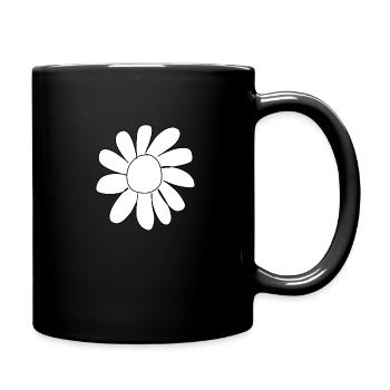 Blume Pflanze Symbol - Tasse einfarbig - Schwarz - Rechts