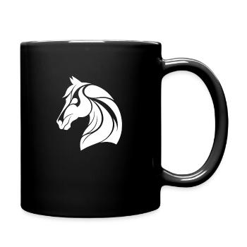 Eleganter Pferdekopf - Tasse einfarbig - Schwarz - Rechts