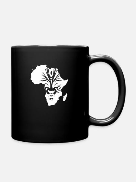 Africa Continent Masks Jewelry Tattoo - Full Colour Mug - black
