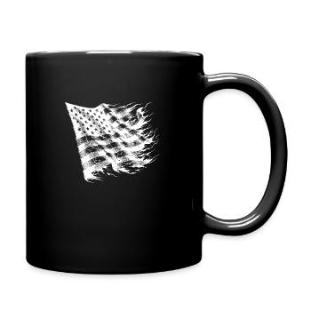 Drapeau des États-Unis Style de tatouage Vintage - Mug uni - noir - Droite