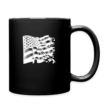 USA Flag Tattoo Style - Full Colour Mug - black - Right