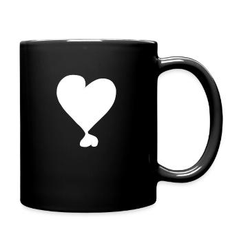 zwei Herzen Herz symbol - Tasse einfarbig - Schwarz - Rechts