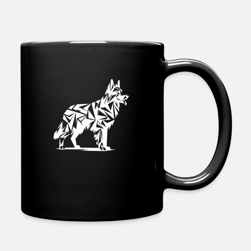 Geometrischer Schäferhund - Tasse einfarbig - Schwarz