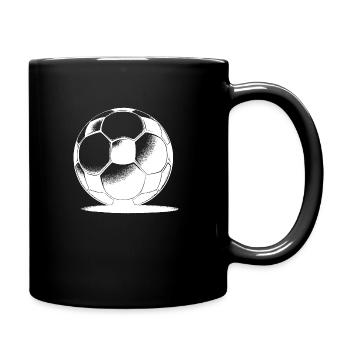 Ballon de football avec ombre - Mug uni - noir - Droite