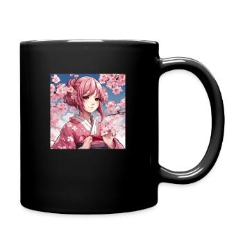 Female Character Universe Manga Kawaii Flowers - Full Colour Mug - black - Right
