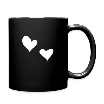 two hearts heart symbol love - Full Colour Mug - black - Right