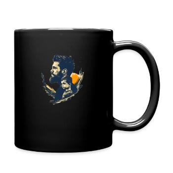 Vater und Sohn im Angesicht - Tasse einfarbig - Schwarz - Rechts