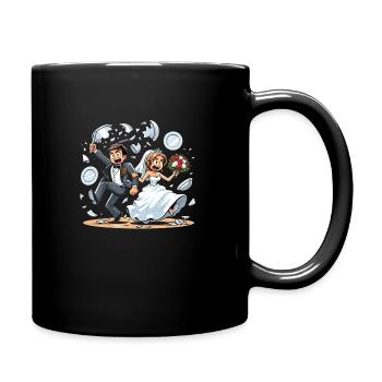 Zusammen unschlagbar zur Polterhochzeit - Tasse einfarbig - Schwarz - Rechts