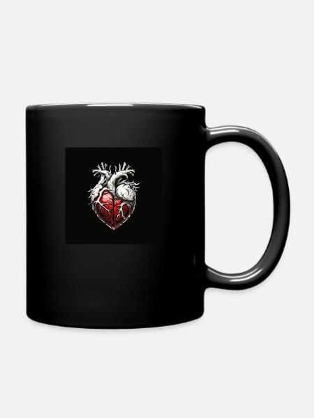 Herz - Tasse einfarbig - Schwarz