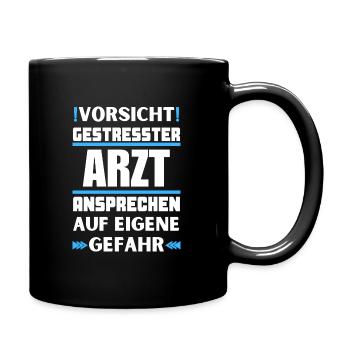 Don't talk to a stressed doctor! - Full Colour Mug - black - Right
