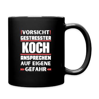 Don't talk to a stressed cook! - Full Colour Mug - black - Right