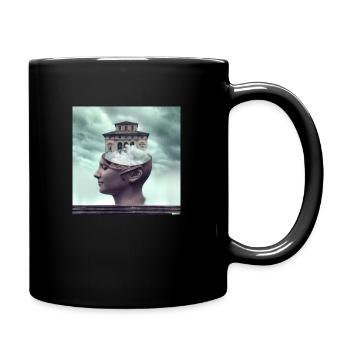 Open your mind - Tasse einfarbig - Schwarz - Rechts