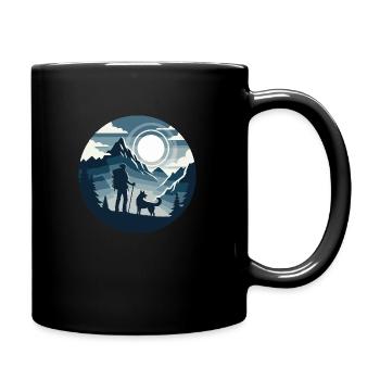Amis D’aventure, Chien, Randonnée Dans Les Montagnes - Mug uni - noir - Droite