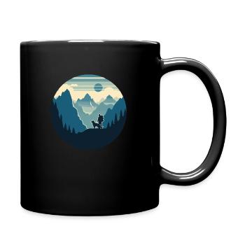 Amis D’aventure, Chien, Randonnée Dans Les Montagnes - Mug uni - noir - Droite