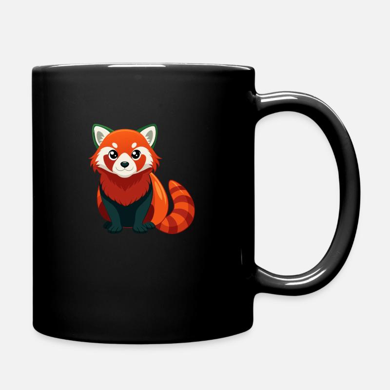 roter panda - Tasse einfarbig - Schwarz