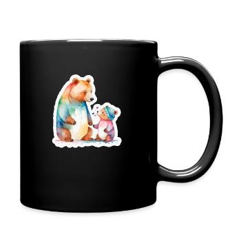 Bärenstarke Familie - Tasse einfarbig - Schwarz - Rechts