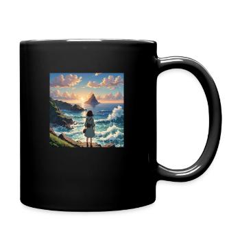 Anime Dreamland Girl - Tasse einfarbig - Schwarz - Rechts