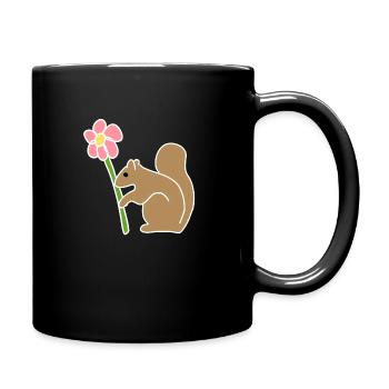 Squirrel, Animals, Animal, Symbol, Flower - Full Colour Mug - black - Right