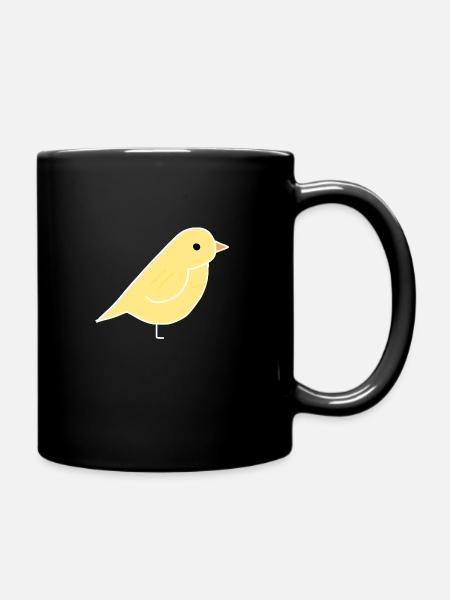 Tier Vogel Tiere Symbol Haustier - Enfärgad mugg - svart