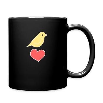 Oiseau, Animal, Coeur, Amour, Amour Animal - Mug uni - noir - Droite