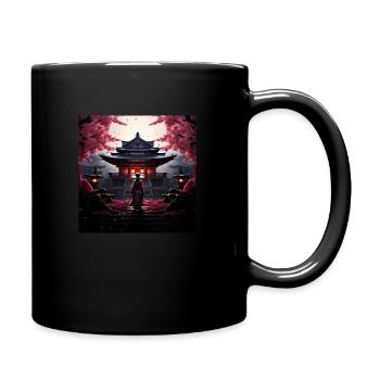 Japan Tempel - Tasse einfarbig - Schwarz - Rechts