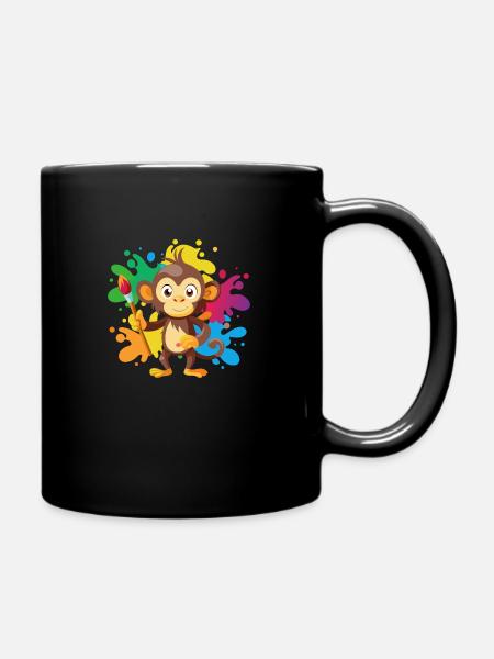Jungle Junior: Verspieltes Affenabenteuer - Tasse einfarbig - Schwarz