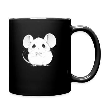 niedliche Manga-Maus - Tasse einfarbig - Schwarz - Rechts