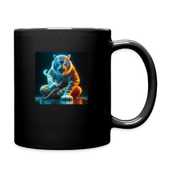 Der bengalische Tiger - Tasse einfarbig - Schwarz - Rechts