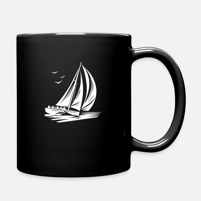 Voilier de régate rapide dans la houle - Mug uni - noir
