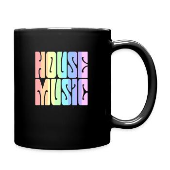 House-Musik - Pastel Rainbow - Tasse einfarbig - Schwarz - Rechts