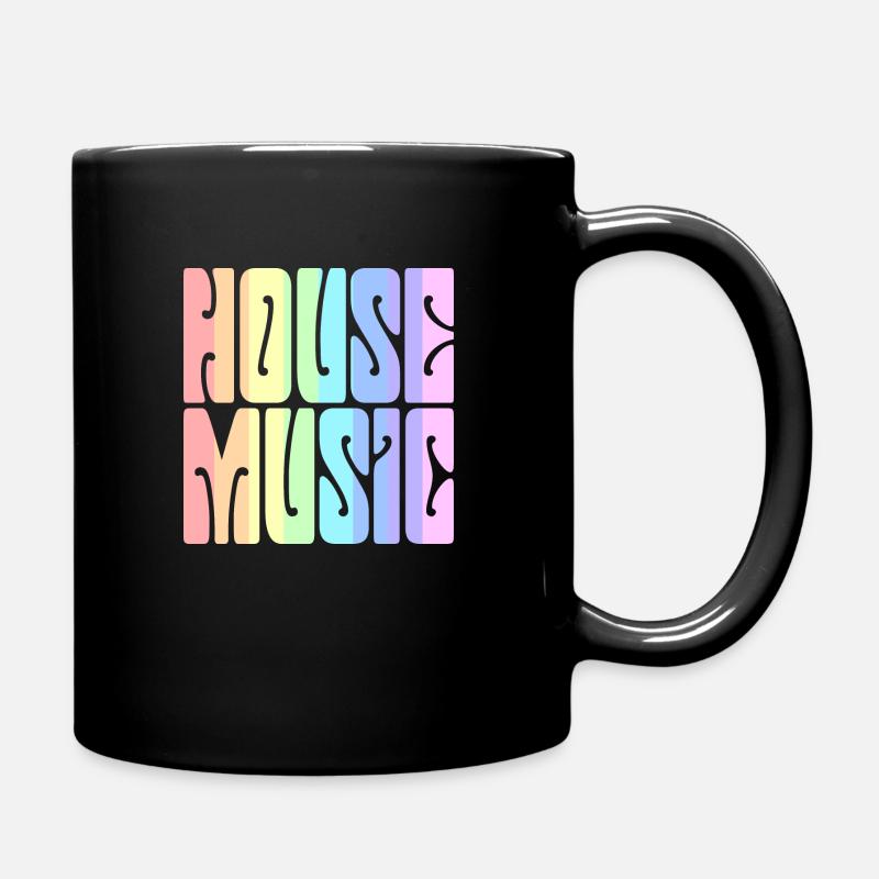 House-Musik - Pastel Rainbow - Tasse einfarbig - Schwarz