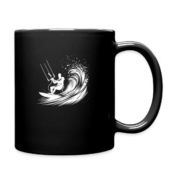 Kite-Surfing Sport mit Board - Surfen am Himmel - Tasse einfarbig - Schwarz - Rechts