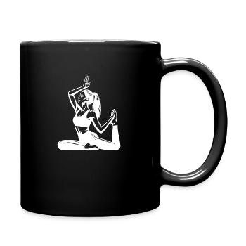 Yoga Woman at Recharge Your Batteries Find Balance - Full Colour Mug - black - Right
