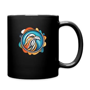 Vogel Logo Taube - Tasse einfarbig - Schwarz - Rechts