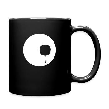 Ballon im Mond - Silhouette des Gasballons - Tasse einfarbig - Schwarz - Rechts