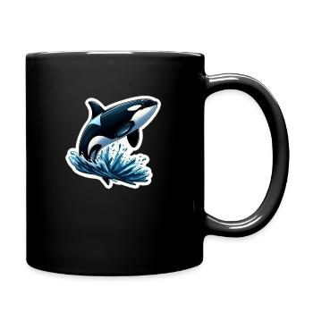 jumping orca - Full Colour Mug - black - Right