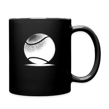 Tennisball für Tennis Trainer und Spieler - Tasse einfarbig - Schwarz - Rechts