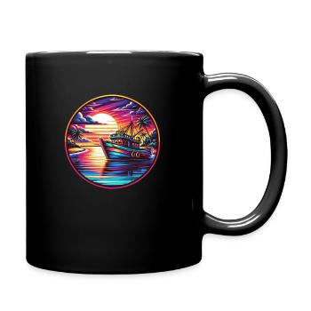 Fishing boat - Full Colour Mug - black - Right