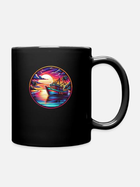 Fischkutter - Tasse einfarbig - Schwarz